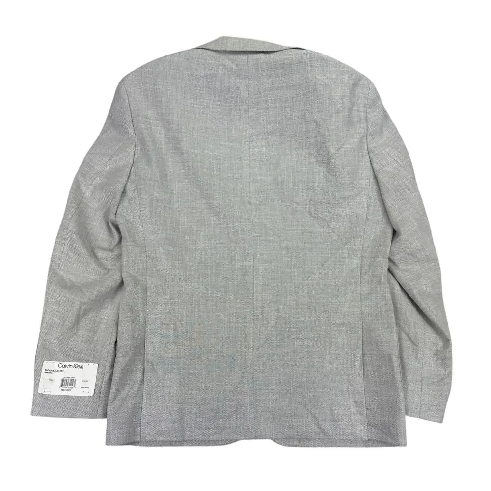 Calvin Klein Mens X Slim Fit Soft Solid Sport Coat Heather Gray 38S - Picture 4 of 5